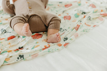 Copper Pearl Knit Swaddle Blanket - Farmstead