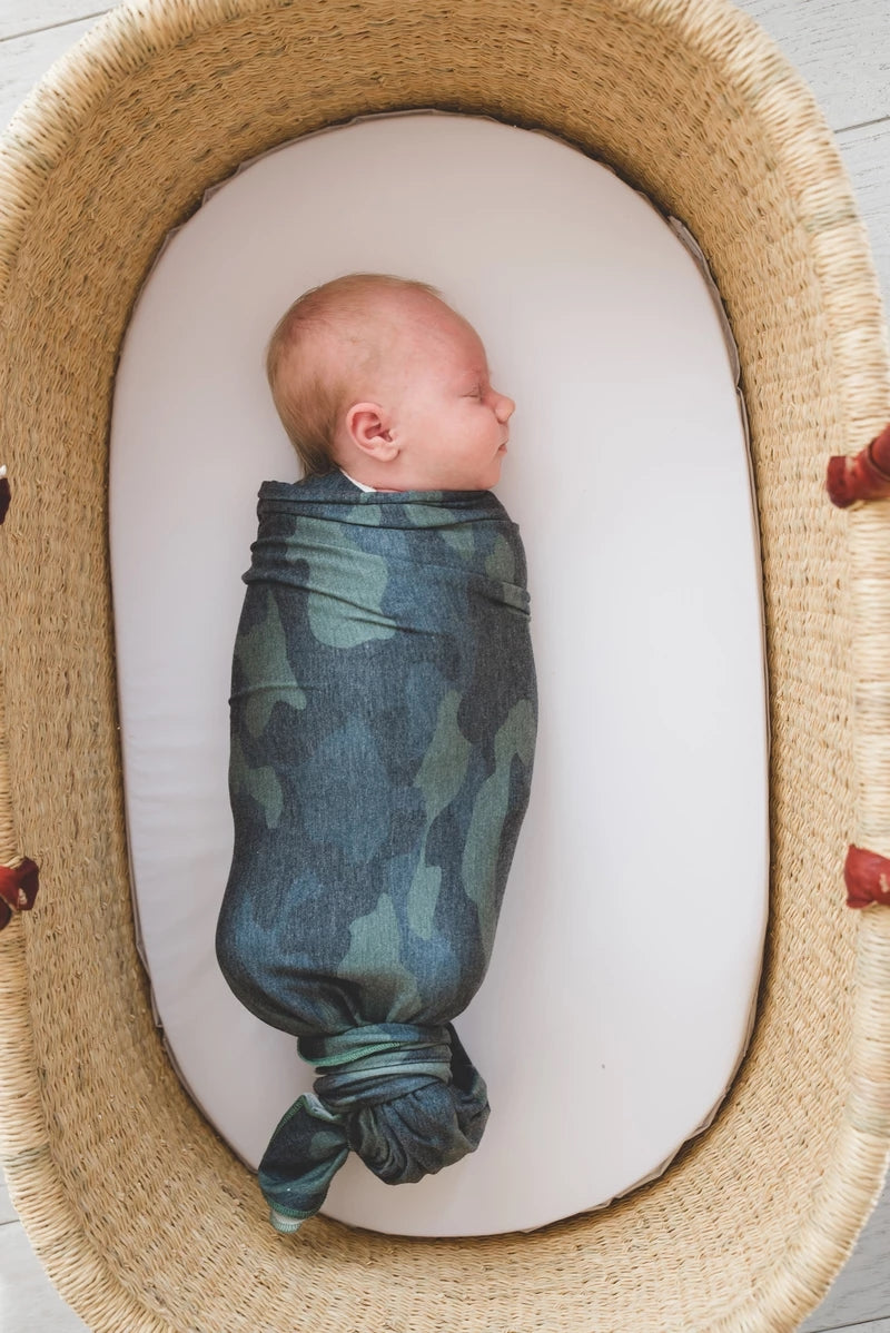 Copper Pearl Knit Swaddle Blanket - Hunter