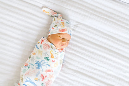 Copper Pearl Knit Swaddle Blanket - Nautical