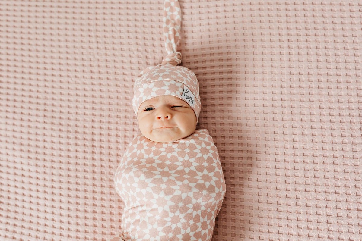 Copper Pearl Knit Swaddle Blanket - Star