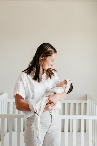 Copper Pearl Newborn Knotted Gown - Coral