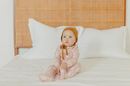 Copper Pearl Zip-up Footie - Goosie (12-18M)