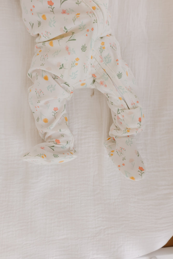 Copper Pearl Zip-up Footie - Mabel (12-18M)