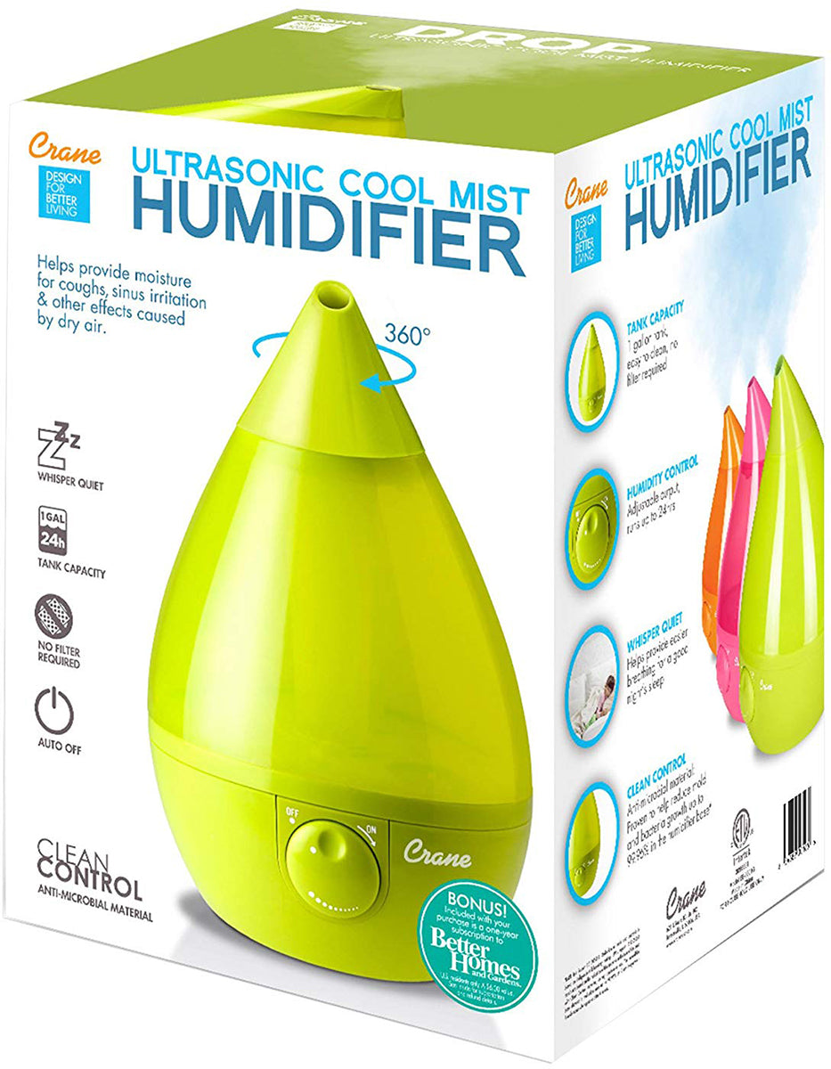 Crane Cool Mist Drop Shape Humidifier - Green