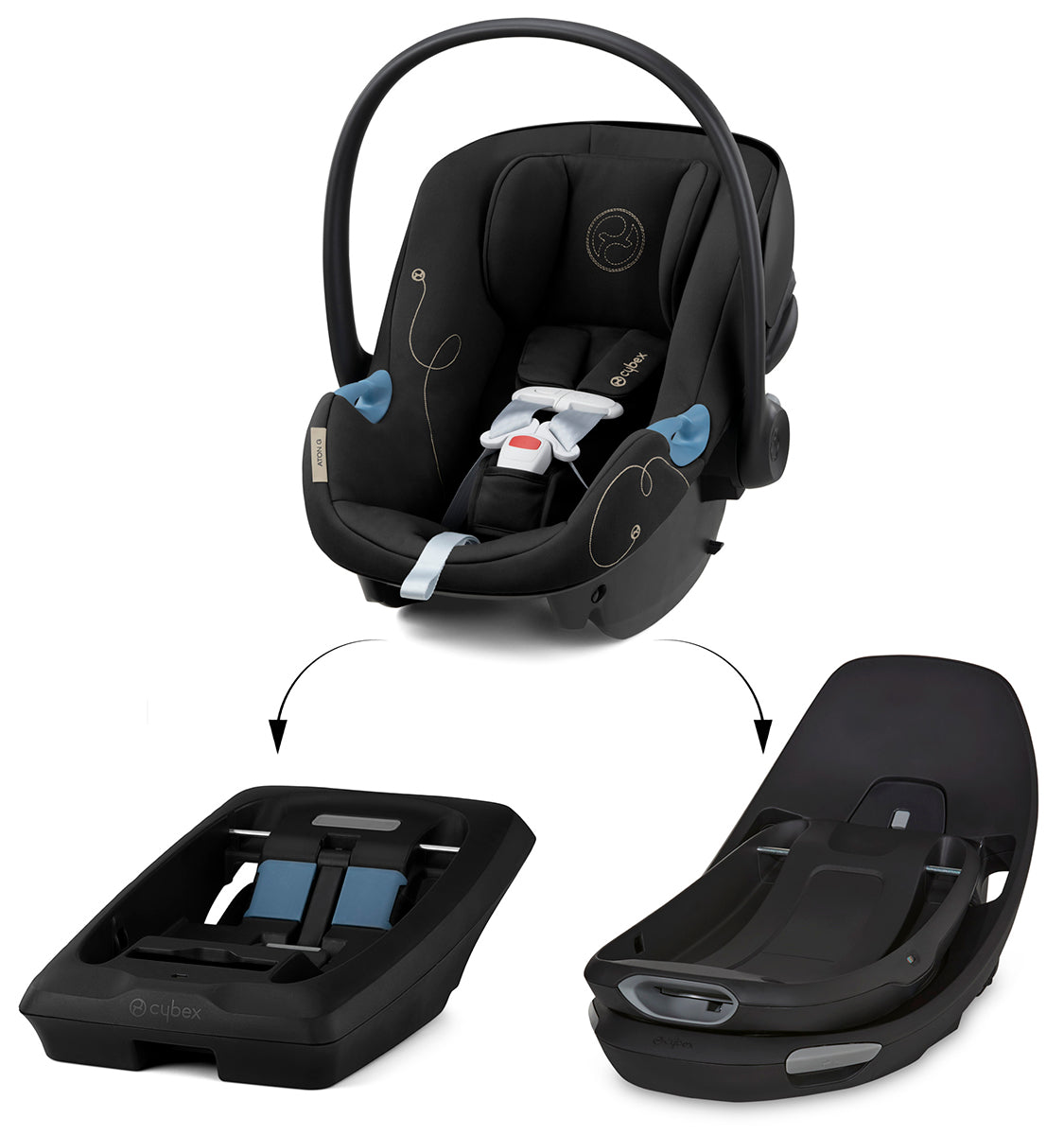 Cybex Aton G Swivel Infant Car Seat - Moon Black