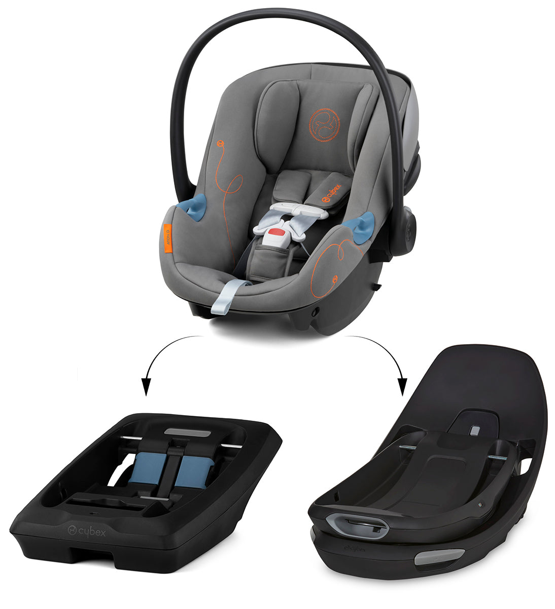 Cybex Aton G Swivel SensorSafe Infant Car Seat - Lava Grey