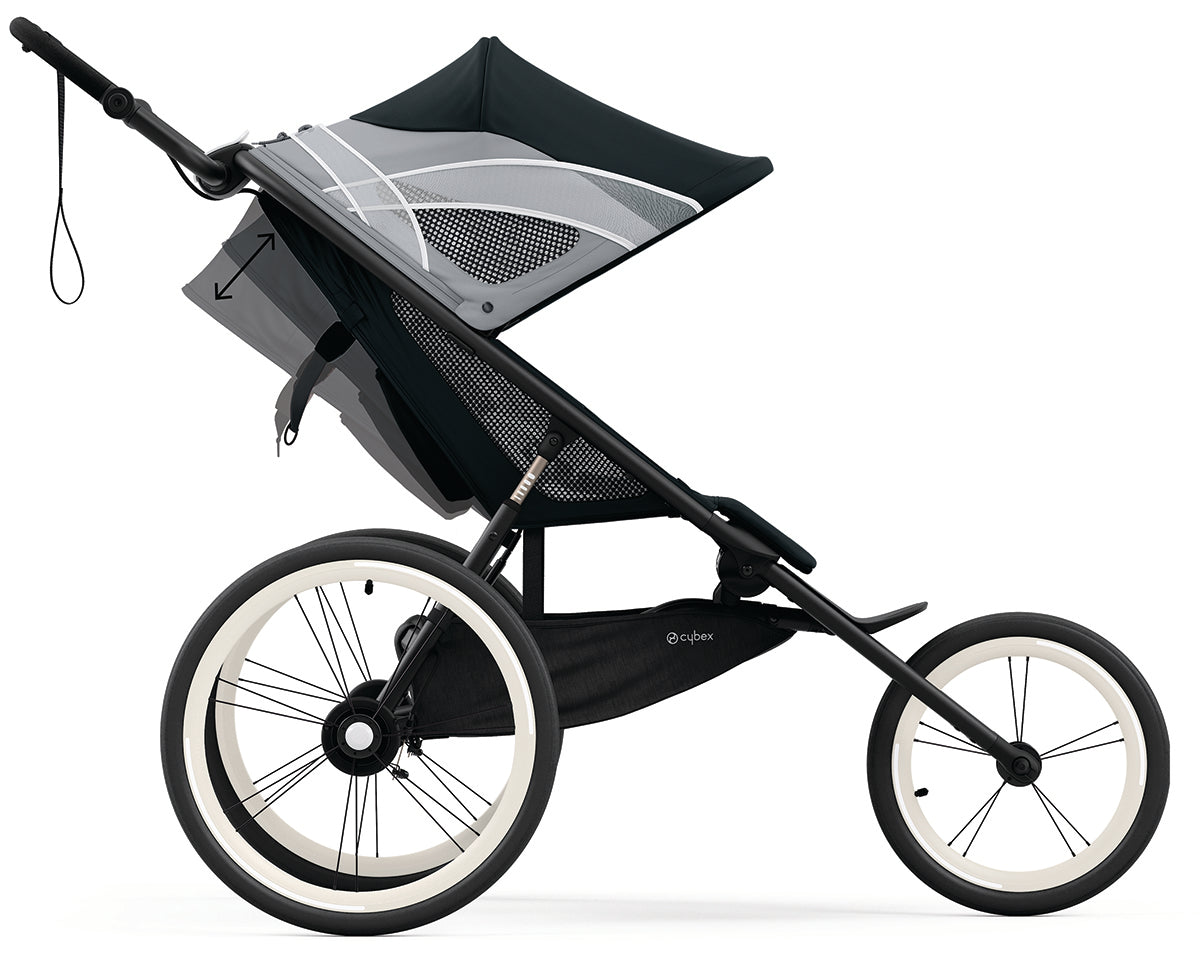 Cybex AVI Jogging Stroller Bundle - Black Frame + Bleached Sand Seat Pack