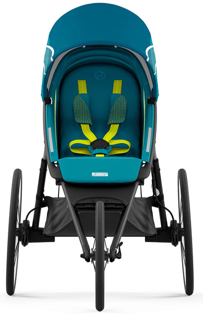 Cybex AVI Jogging Stroller Bundle - Black Frame + Maliblue Seat Pack