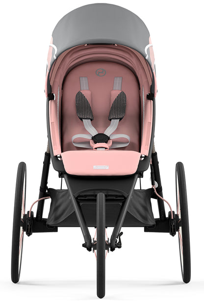 Cybex AVI Jogging Stroller Bundle - Black/Pink Frame + All Black Seat Pack