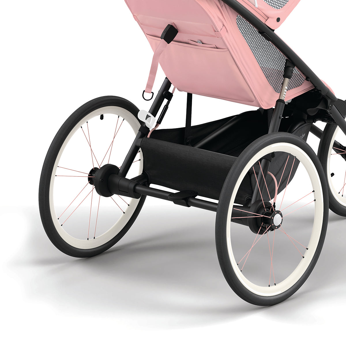 Cybex AVI Jogging Stroller Bundle - Black/Pink Frame + All Black Seat Pack