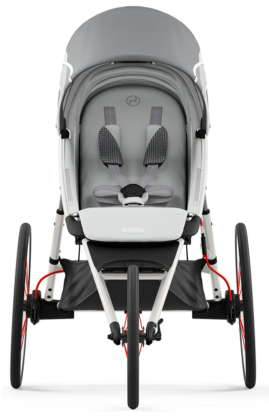 Cybex AVI Jogging Stroller Bundle - Cream/Orange Frame + Medal Grey Seat Pack