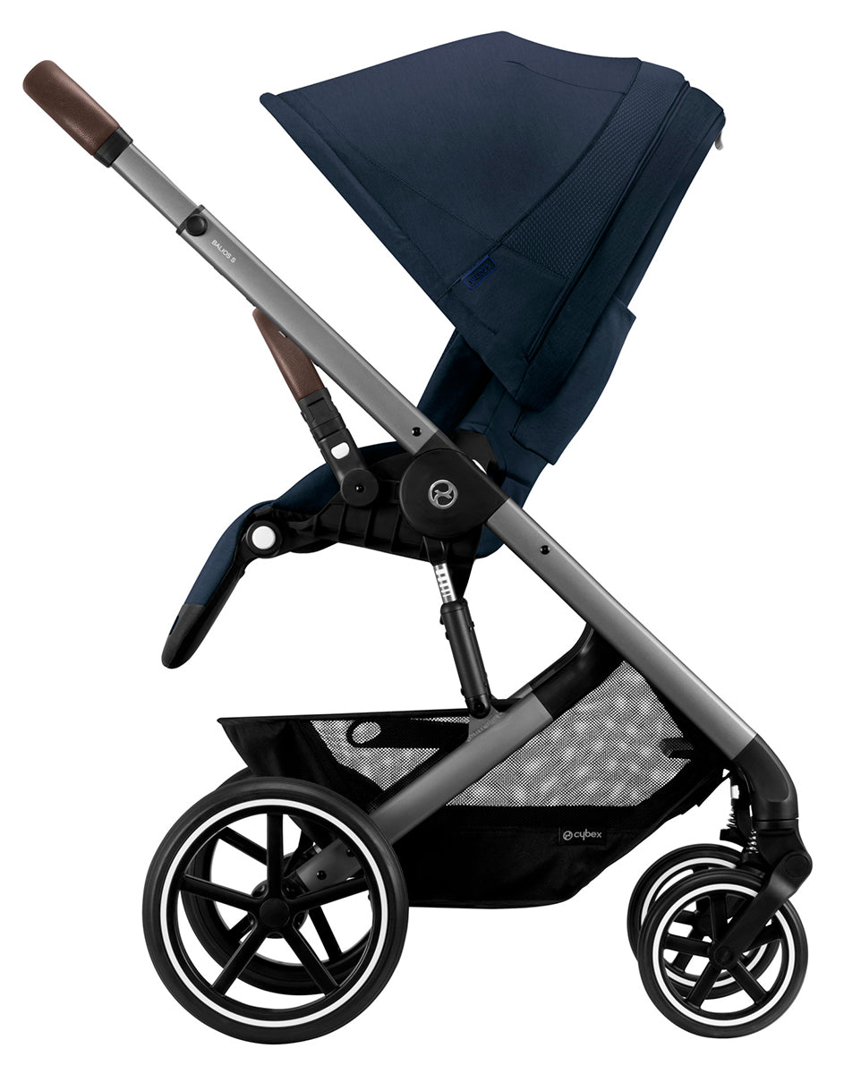 Cybex Balios S Lux 2 Stroller + Cot S Lux 2 Bundle - Silver Frame / Ocean Blue