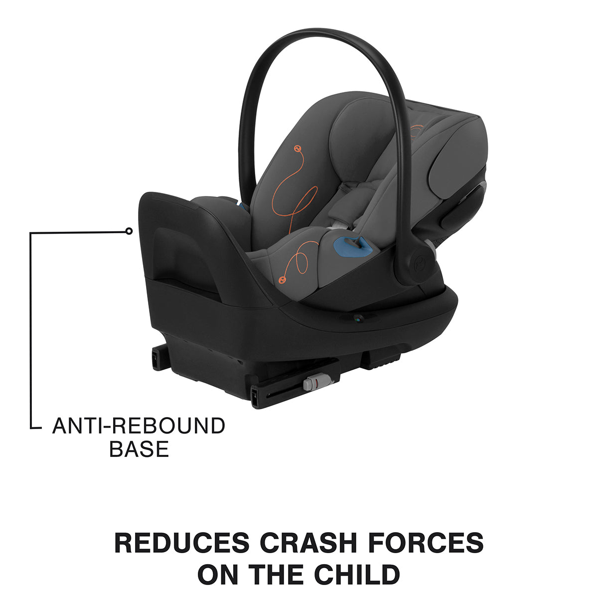 Cybex Cloud G Basic Comfort Extend Reclining Infant Car Seat with Anti-Rebound Bar - Lava Grey