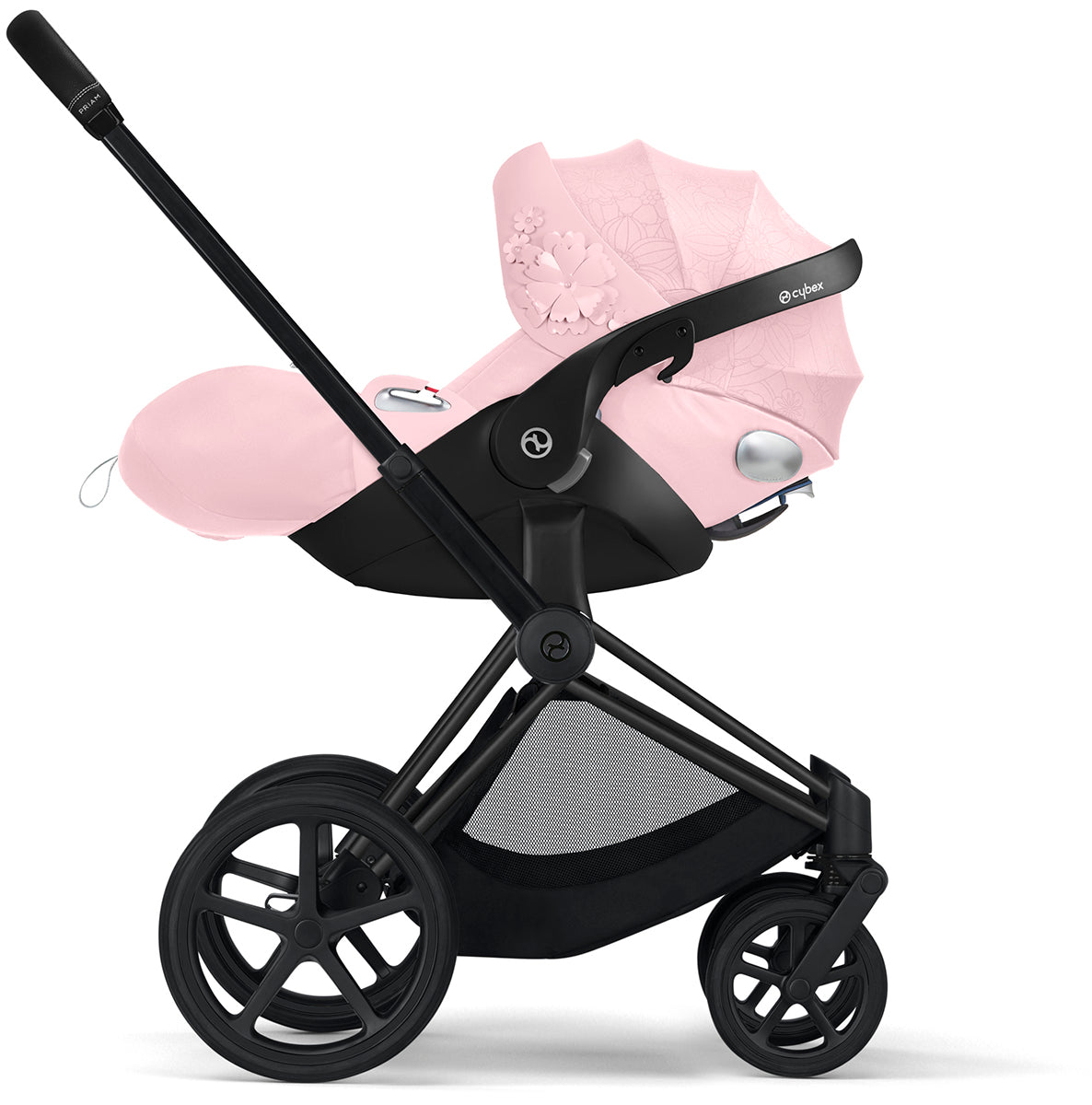 Cybex Cloud Q Sensorsafe Reclining Infant Car Seat - Simply Flowers - Pale Blush