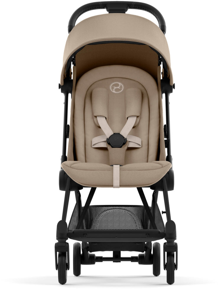 Cybex COYA Compact Stroller + Cloud G Lux SensorSafe Travel System Bundle - Matte Black / Cozy Beige / Moon Black