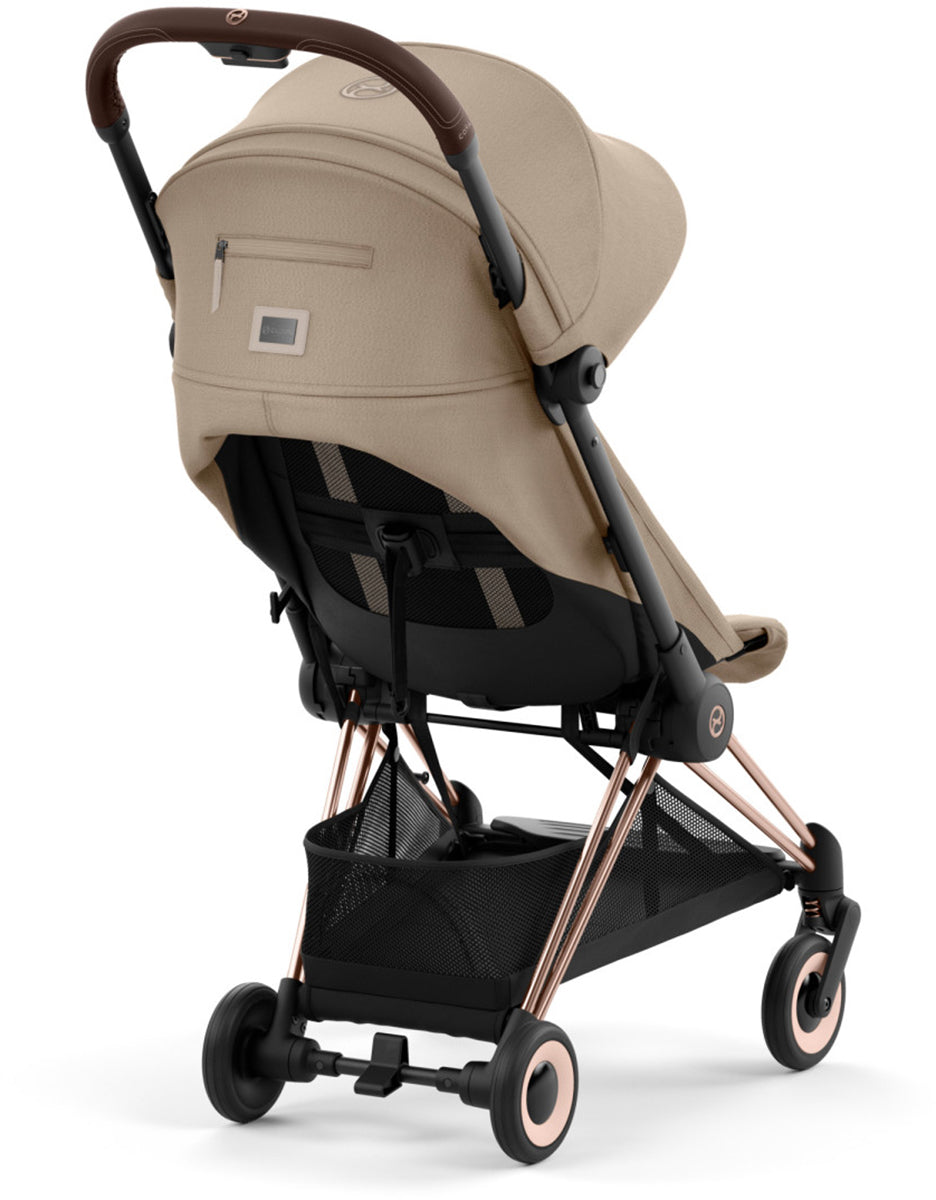 Cybex COYA Compact Stroller + Cloud G Lux SensorSafe Travel System Bundle - Rose Gold / Cozy Beige / Moon Black