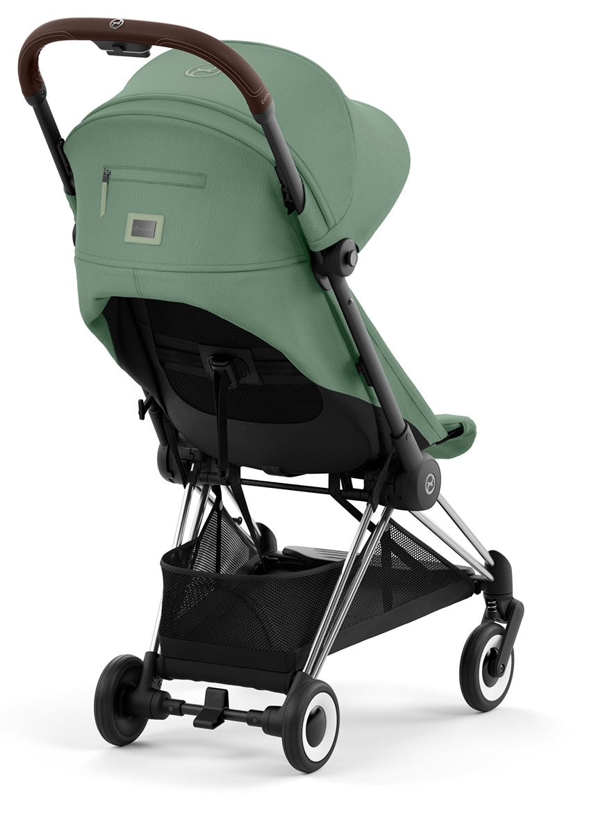 Cybex COYA Compact Stroller - Chrome / Dark Brown / Leaf Green