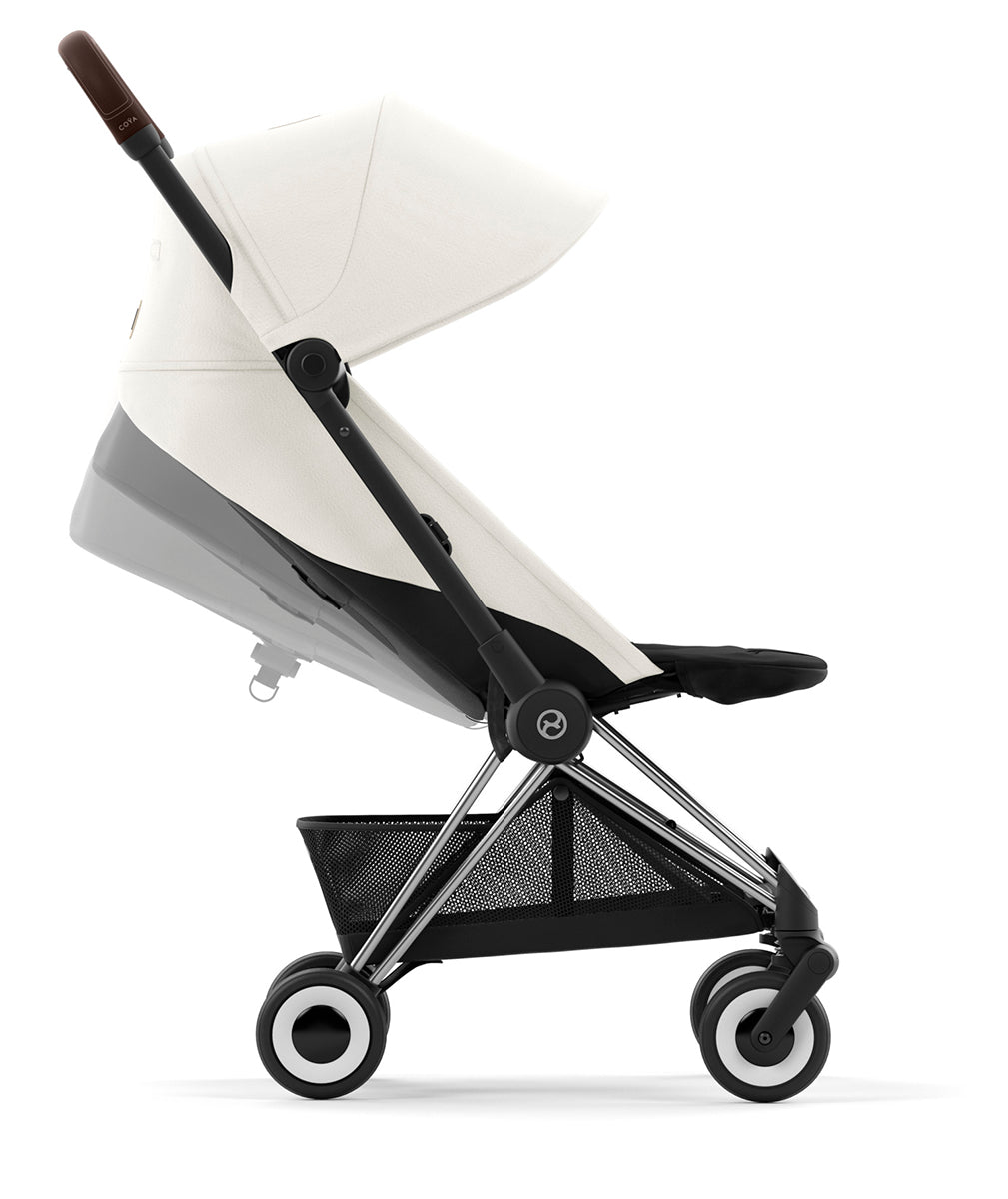 Cybex COYA Compact Stroller - Chrome / Dark Brown / Off White