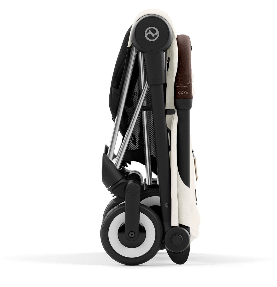 Cybex COYA Compact Stroller - Chrome / Dark Brown / Off White