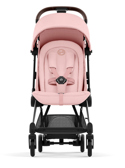 Cybex COYA Compact Stroller - Chrome / Dark Brown / Peach Pink