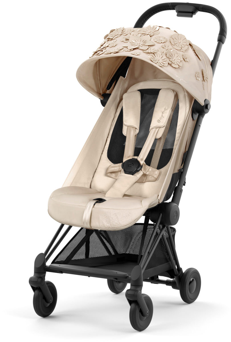 Cybex COYA Compact Stroller - Simply Flowers - Beige / Matte Black