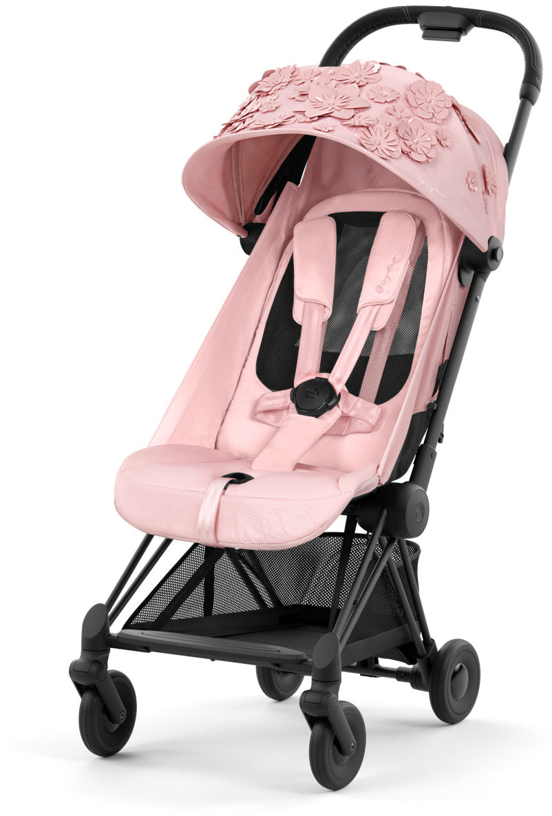 Cybex COYA Compact Stroller - Simply Flowers - Pink / Matte Black