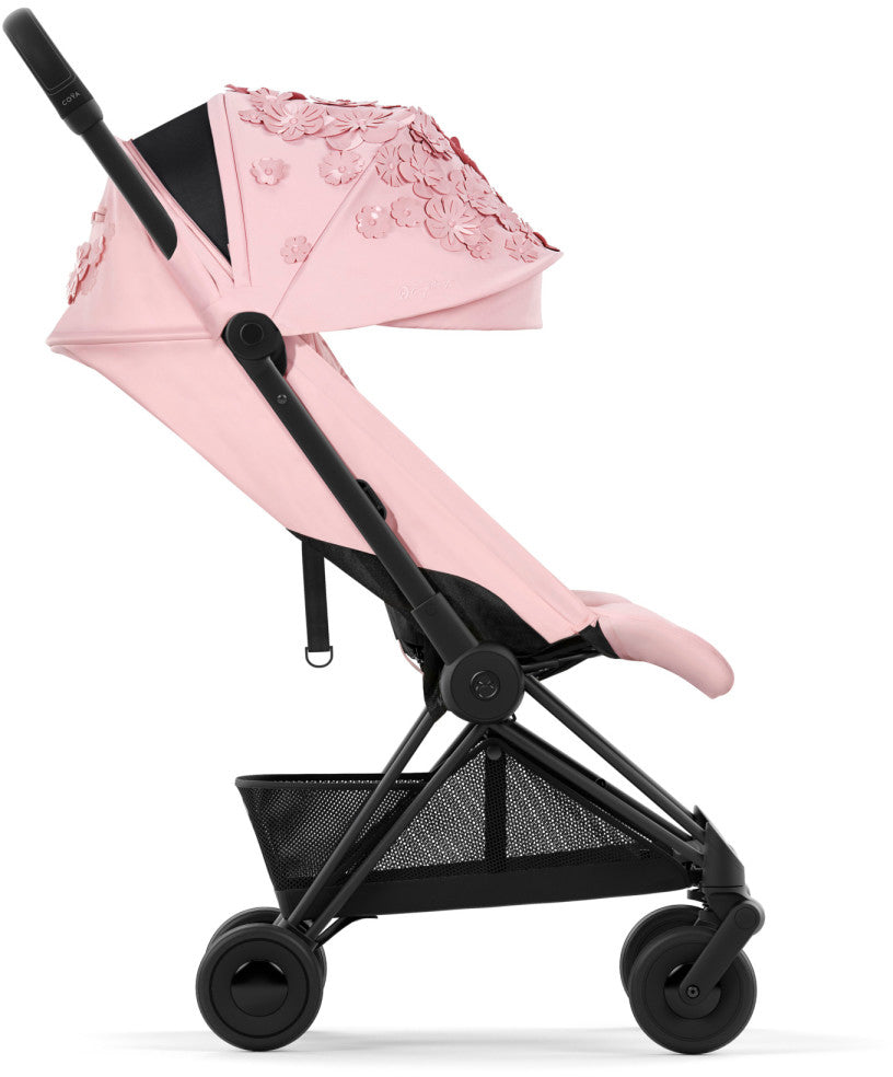 Cybex COYA Compact Stroller - Simply Flowers - Pink / Matte Black