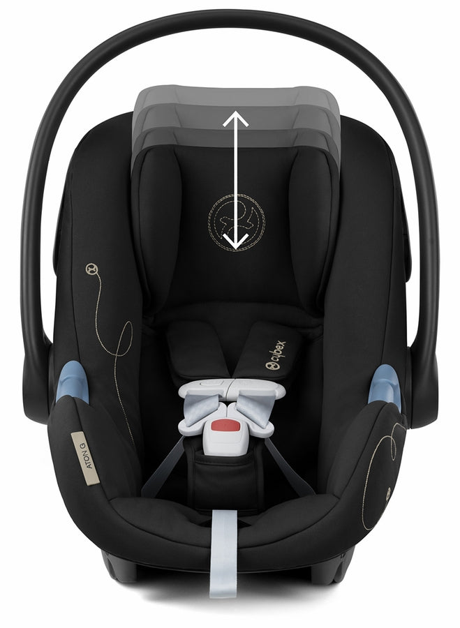 Cybex Eezy S Twist +2 Stroller + Aton G SensorSafe Travel System Bundle - Almond Beige / Moon Black