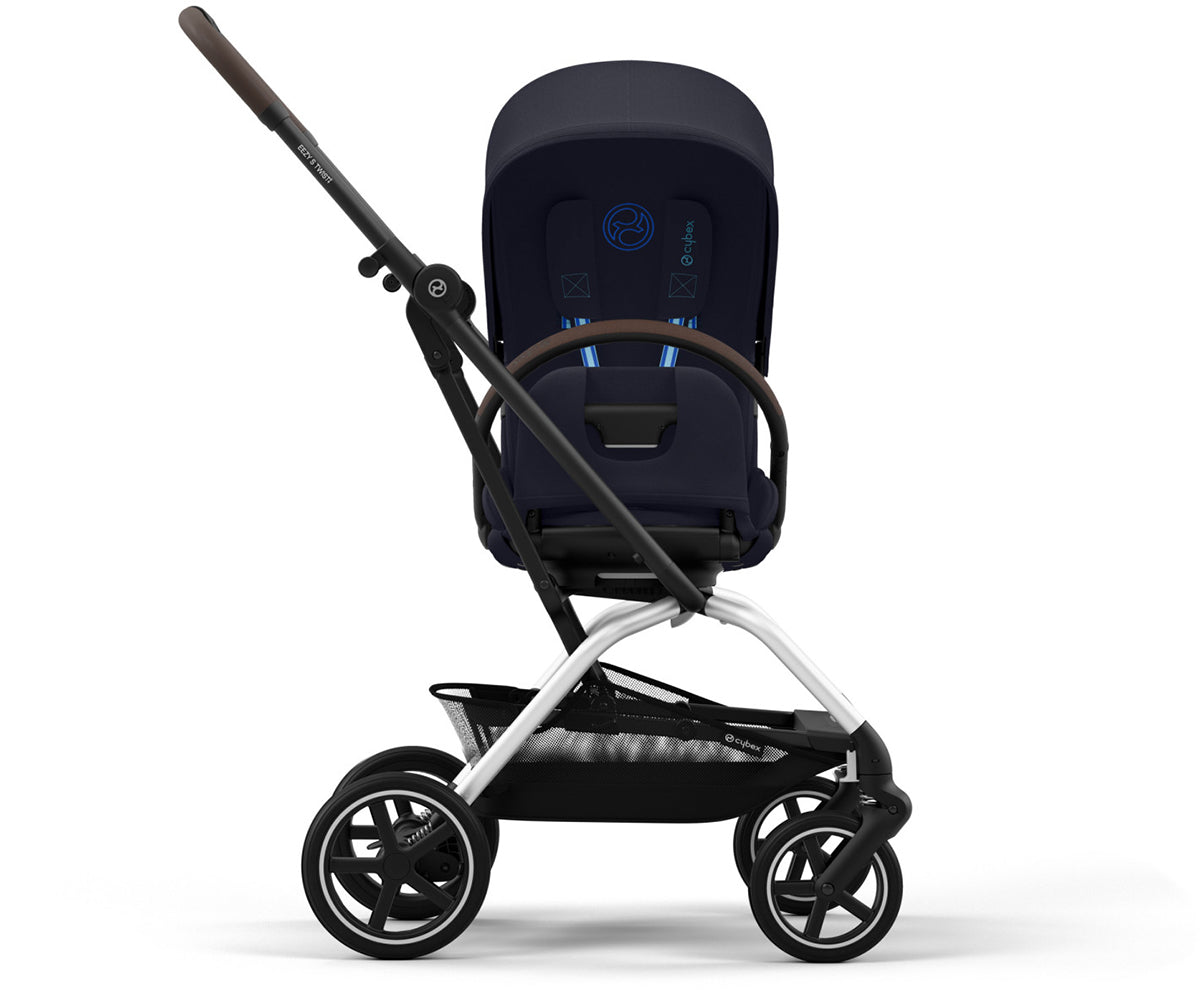 Cybex Eezy S Twist +2 Stroller + Aton G SensorSafe Travel System Bundle - Dark Blue / Moon Black