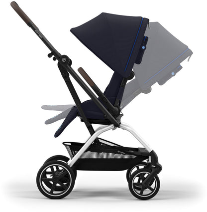 Cybex Eezy S Twist +2 Stroller + Aton G SensorSafe Travel System Bundle - Dark Blue / Moon Black