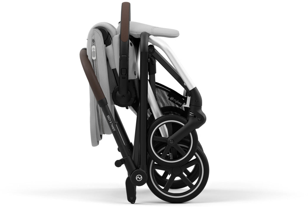 Cybex Eezy S Twist +2 Stroller + Aton G SensorSafe Travel System Bundle - Fog Grey / Moon Black