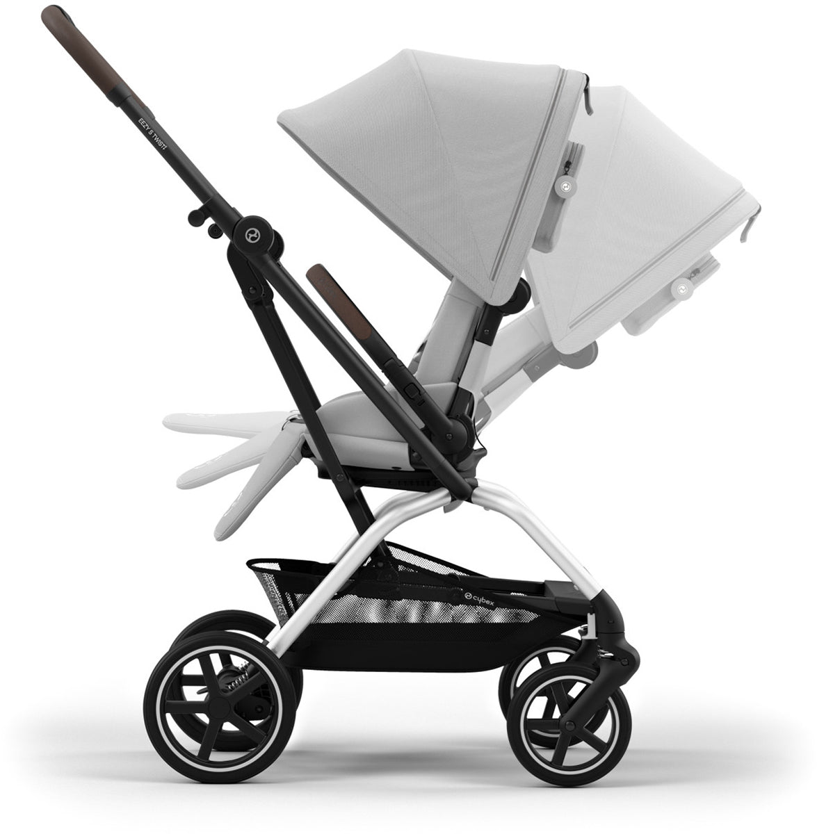 Cybex Eezy S Twist +2 Stroller + Aton G SensorSafe Travel System Bundle - Fog Grey / Moon Black