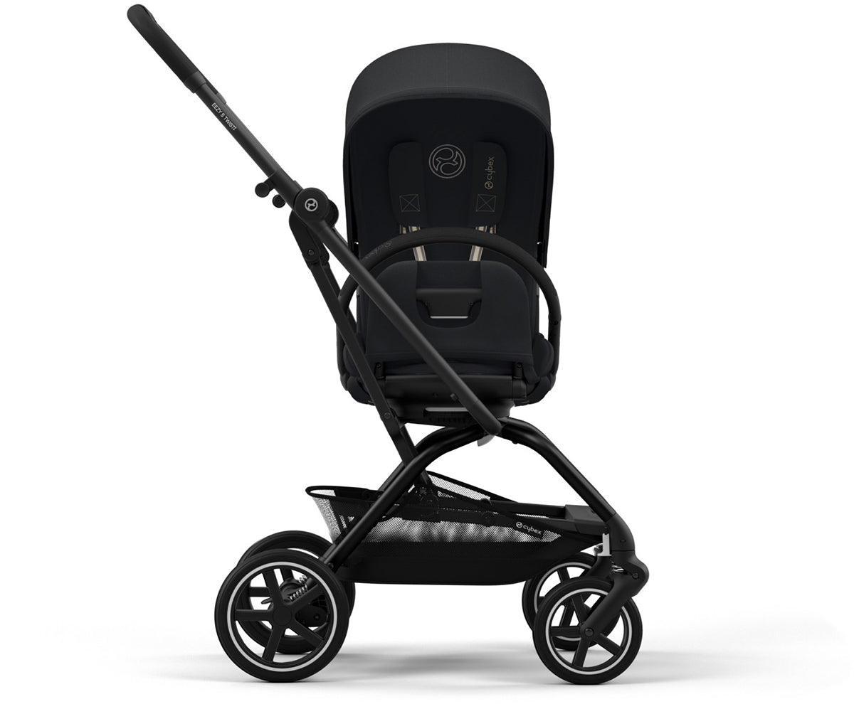 Cybex Eezy S Twist +2 Stroller + Aton G SensorSafe Travel System Bundle - Magic Black / Moon Black