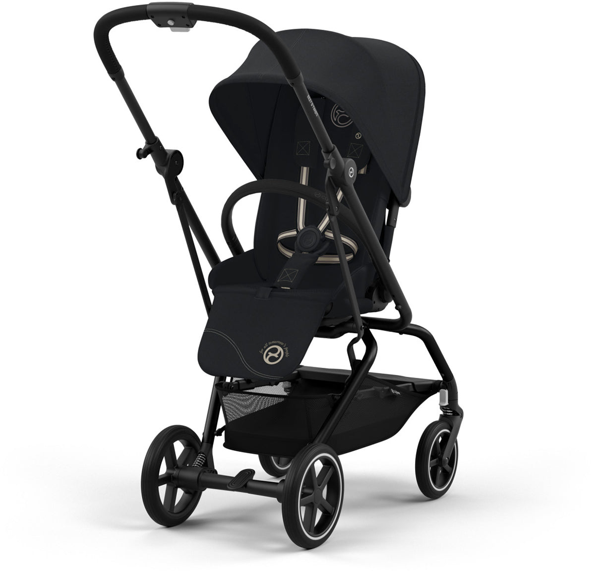 Cybex Eezy S Twist +2 Stroller + Aton G SensorSafe Travel System Bundle - Magic Black / Moon Black