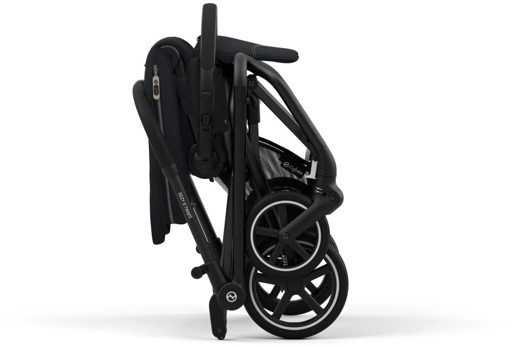 Cybex Eezy S Twist +2 Stroller + Aton G SensorSafe Travel System Bundle - Magic Black / Moon Black