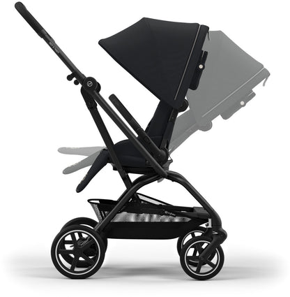 Cybex Eezy S Twist +2 Stroller + Aton G SensorSafe Travel System Bundle - Magic Black / Moon Black