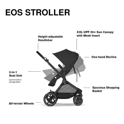 Cybex EOS 2-in-1 Stroller - Moon Black