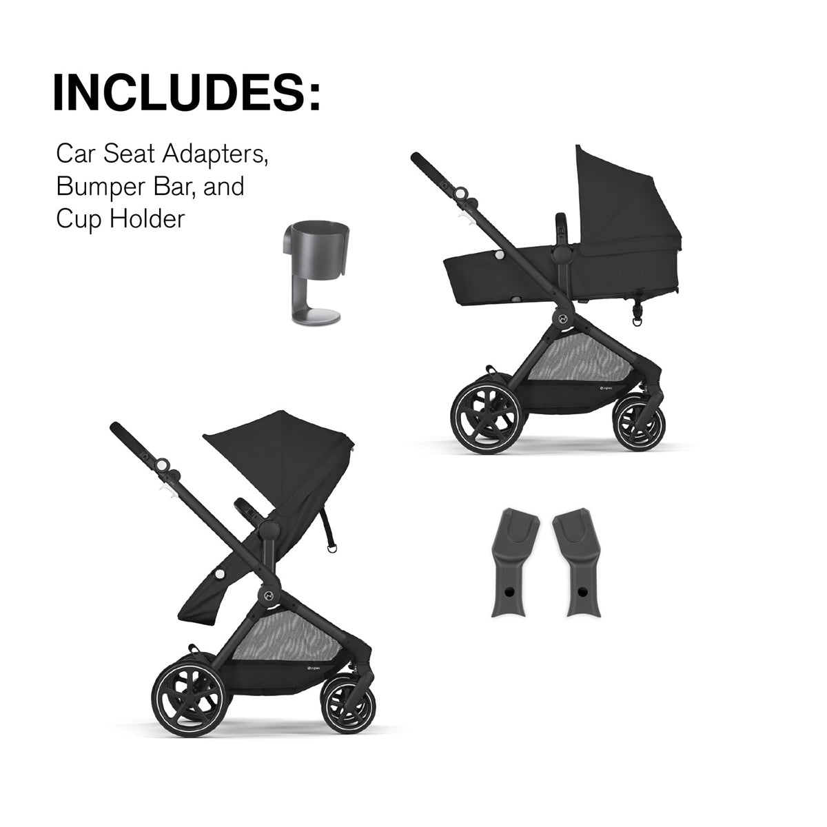 Cybex EOS 2-in-1 Stroller - Moon Black