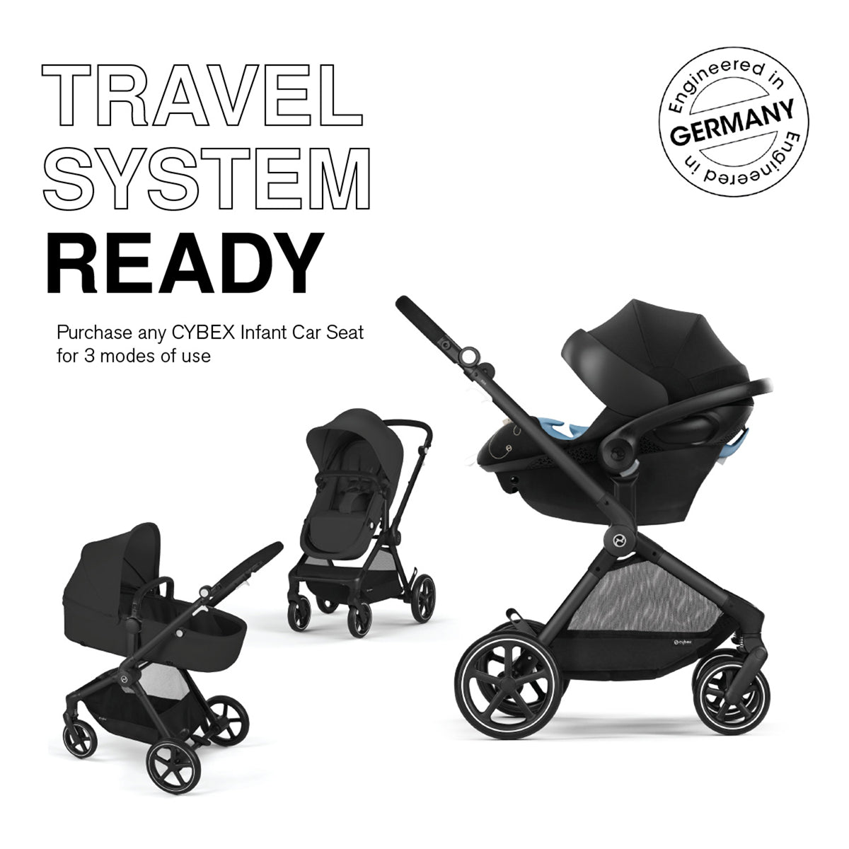 Cybex EOS 2-in-1 Stroller - Moon Black