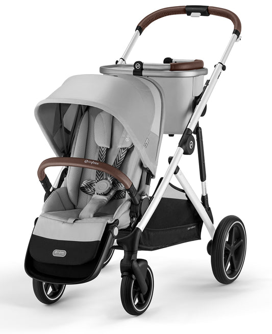 Cybex Gazelle S 2 Single-to-Double Stroller - Silver Frame / Lava Grey