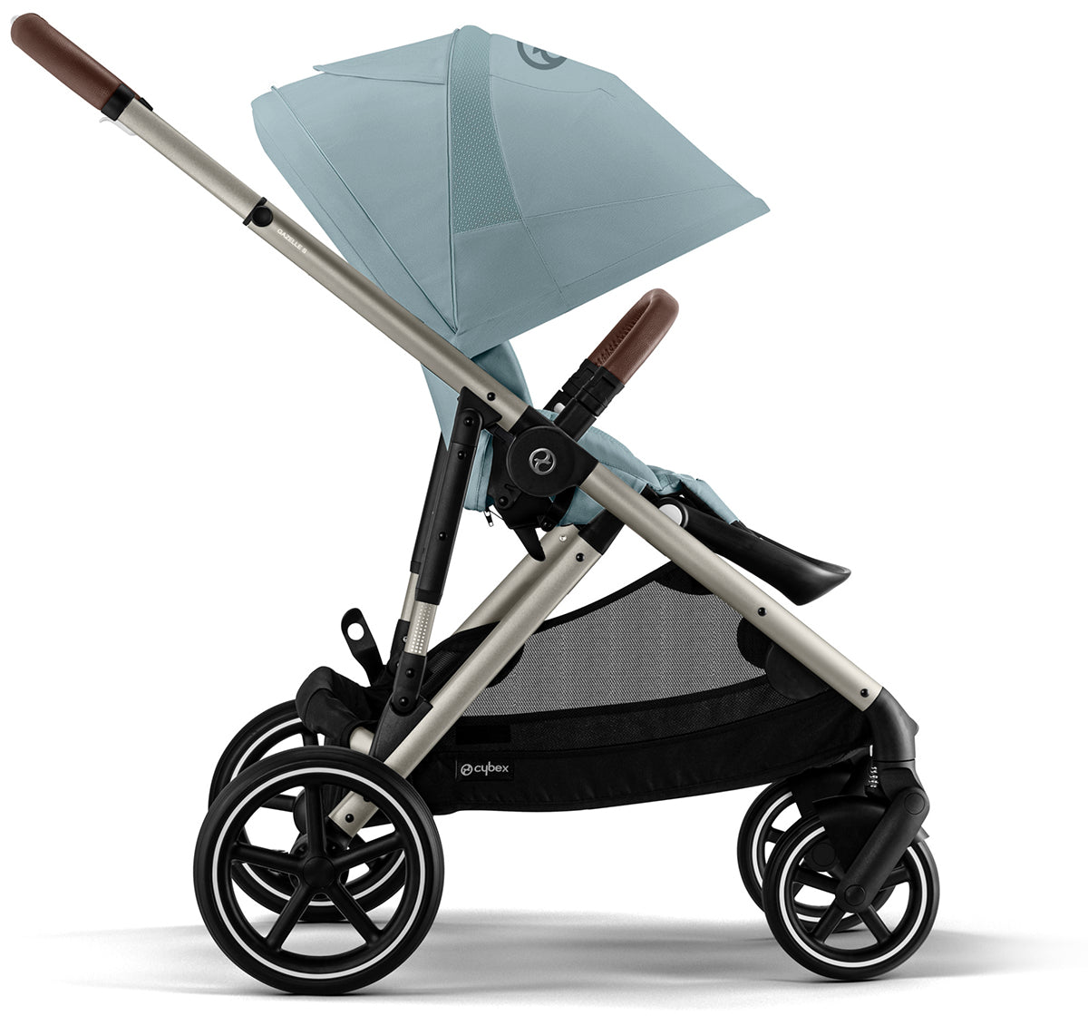 Cybex Gazelle S 2 Single-to-Double Stroller - Taupe Frame / Sky Blue