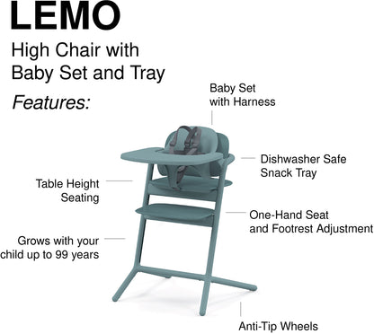 Cybex LEMO 2 High Chair 3-in-1 Set - Stone Blue