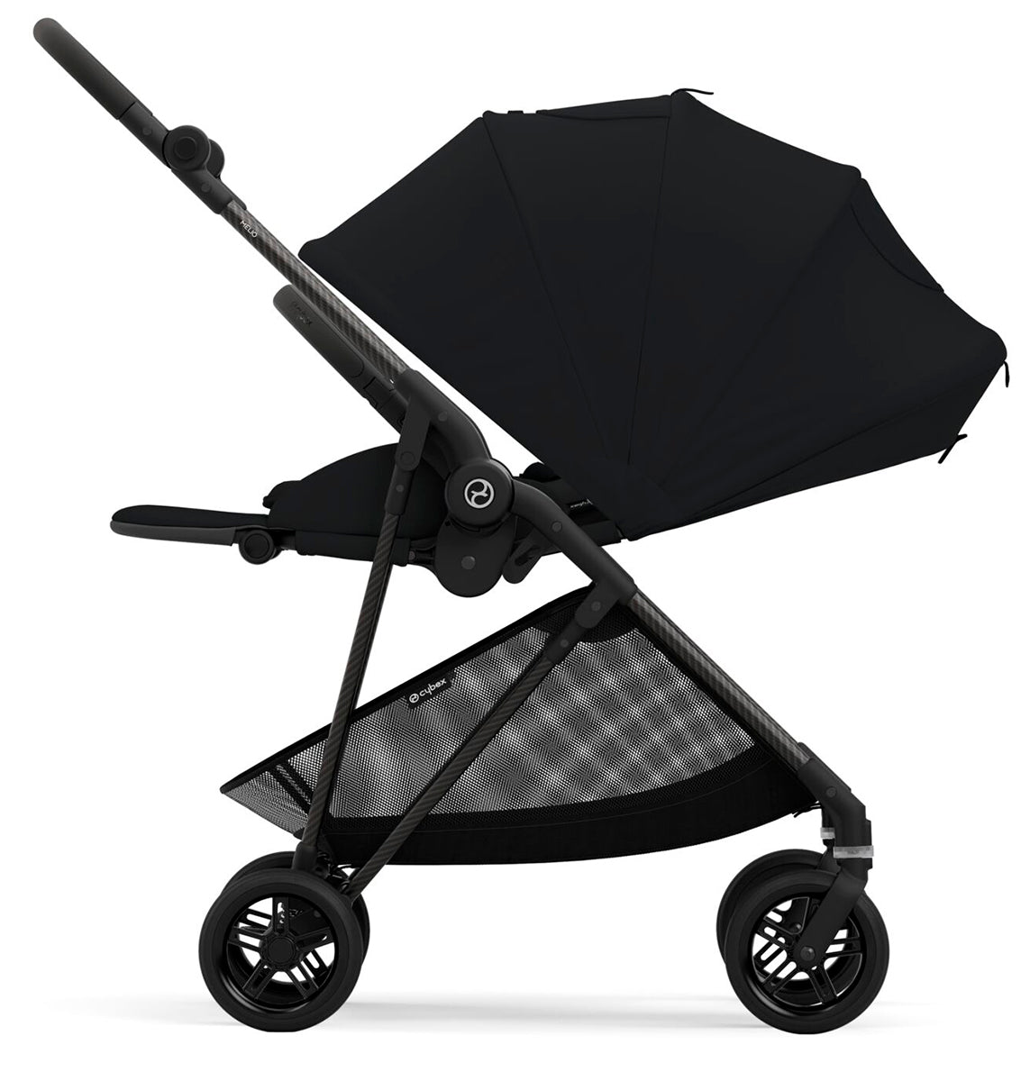 Cybex Melio Carbon 3 Stroller + Melio Cot 3 Bundle - Moon Black