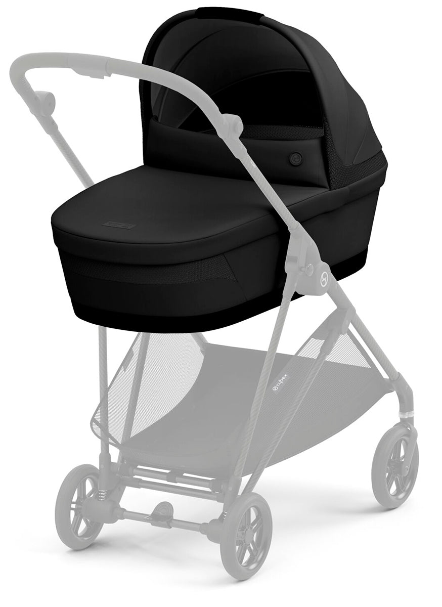 Cybex Melio Carbon 3 Stroller + Melio Cot 3 Bundle - Moon Black