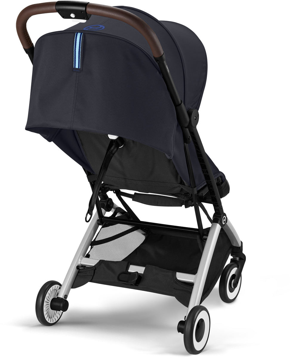 Cybex Orfeo Compact Stroller + Aton G SensorSafe Travel System Bundle - Dark Blue / Moon Black