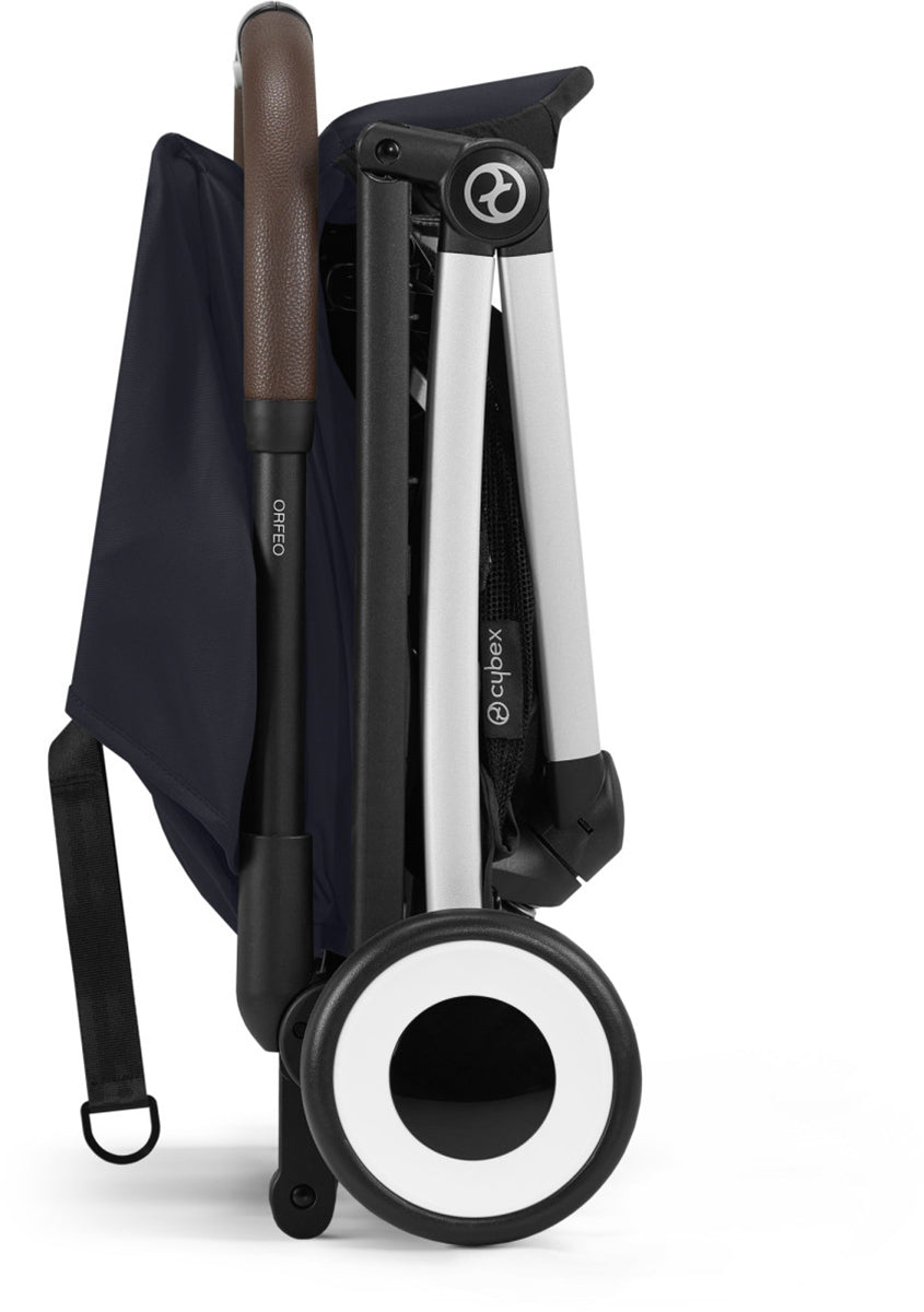 Cybex Orfeo Compact Stroller + Aton G SensorSafe Travel System Bundle - Dark Blue / Moon Black