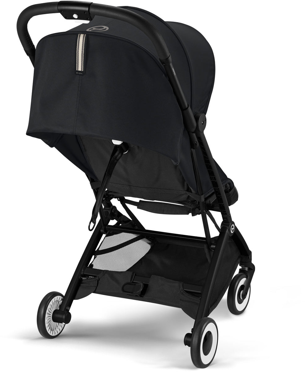 Cybex Orfeo Compact Stroller + Aton G SensorSafe Travel System Bundle - Magic Black / Moon Black