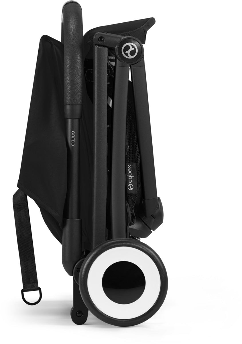 Cybex Orfeo Compact Stroller + Aton G SensorSafe Travel System Bundle - Magic Black / Moon Black