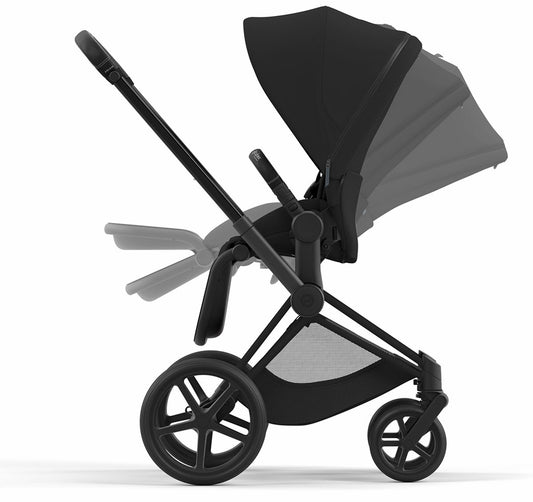 Cybex Priam 4 + Cloud G Lux SensorSafe Travel System Bundle - Chrome / Black / Deep Black / Moon Black