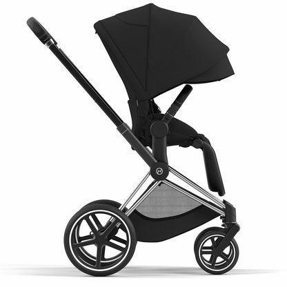 Cybex Priam 4 + Cloud G Lux SensorSafe Travel System Bundle - Chrome / Black / Deep Black / Moon Black